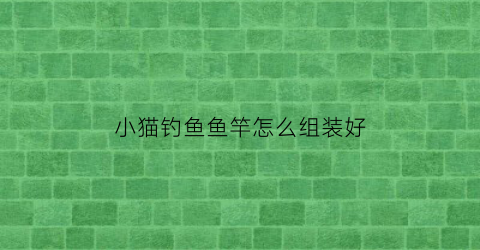 小猫钓鱼鱼竿怎么组装好(小猫钓鱼的鱼竿)