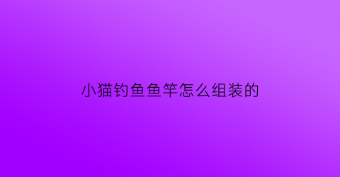 小猫钓鱼鱼竿怎么组装的(小猫钓鱼鱼竿怎么组装的图片)