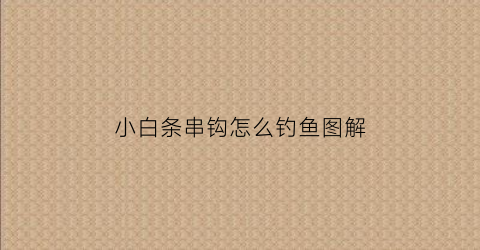 小白条串钩怎么钓鱼图解(小白条串钩怎么钓鱼图解大全)