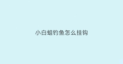小白蛆钓鱼怎么挂钩(蛆钓白条)