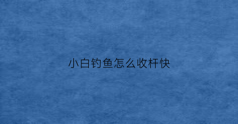 小白钓鱼怎么收杆快(钓鱼收杆技巧视频)