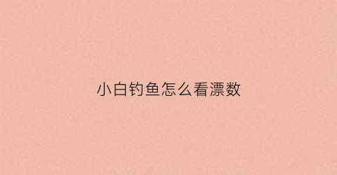 “小白钓鱼怎么看漂数(小白钓鱼怎么看漂数多少)