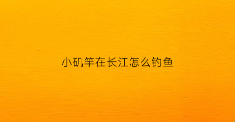 “小矶竿在长江怎么钓鱼(小矶竿钓什么鱼)