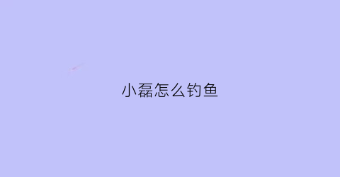 “小磊怎么钓鱼(小磊怎么钓鱼的视频)