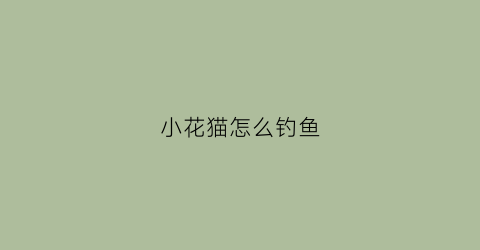 小花猫怎么钓鱼(小花猫怎么钓鱼加形容词)