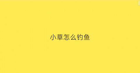 小草怎么钓鱼(野钓小草鱼)