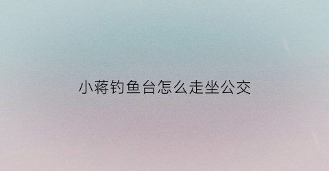 小蒋钓鱼台怎么走坐公交