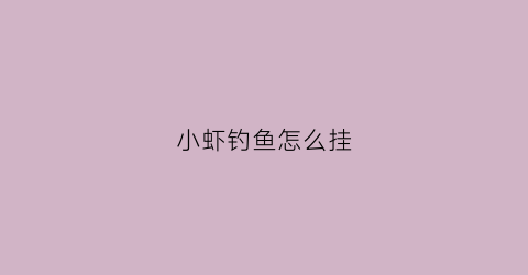 “小虾钓鱼怎么挂(小虾怎么挂饵)