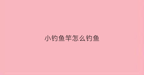 小钓鱼竿怎么钓鱼