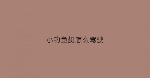小钓鱼艇怎么驾驶(钓鱼艇钓鱼)