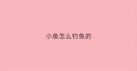 小鱼怎么钓鱼的