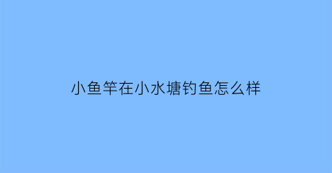 小鱼竿在小水塘钓鱼怎么样(小鱼竿在小水塘钓鱼怎么样好用吗)
