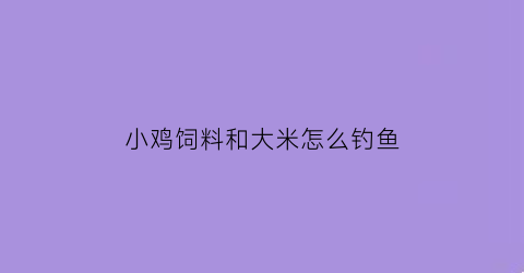 小鸡饲料和大米怎么钓鱼(小鸡饲料钓鱼)