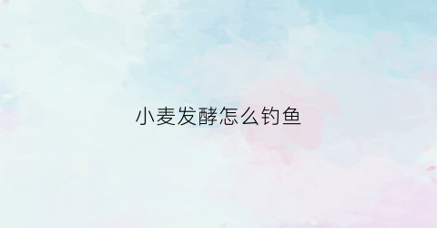 小麦发酵怎么钓鱼(小麦发酵钓鱼效果如何)