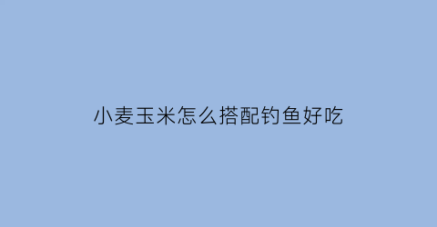 “小麦玉米怎么搭配钓鱼好吃(玉米小麦钓鱼哪个好)