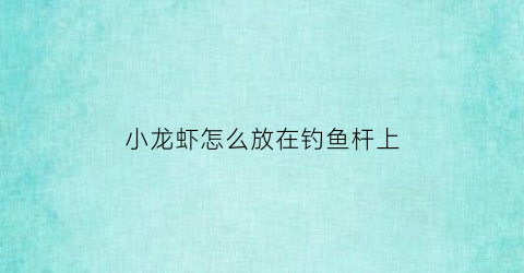 小龙虾怎么放在钓鱼杆上(小龙虾要拿什么钓)