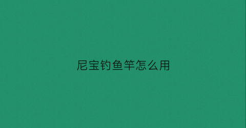 尼宝钓鱼竿怎么用(佳钓尼竿包)