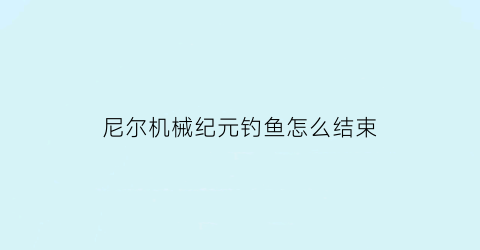 “尼尔机械纪元钓鱼怎么结束(尼尔机械纪元钓鱼怎么才知道上钩)