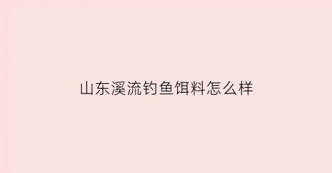 山东溪流钓鱼饵料怎么样(溪流鱼饵推荐)
