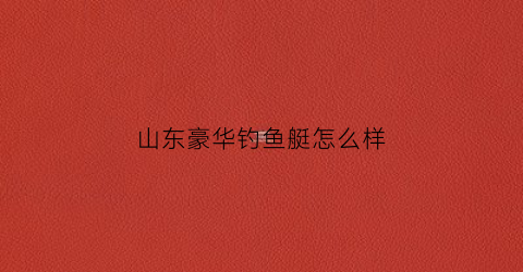 “山东豪华钓鱼艇怎么样(豪华钓鱼艇价格)