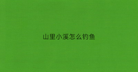 山里小溪怎么钓鱼(山里小溪怎么钓鱼视频)