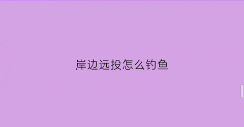 岸边远投怎么钓鱼(岸钓远投钓组)