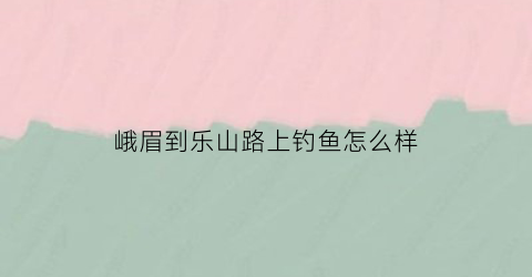 峨眉到乐山路上钓鱼怎么样(峨眉到乐山的野的电话)
