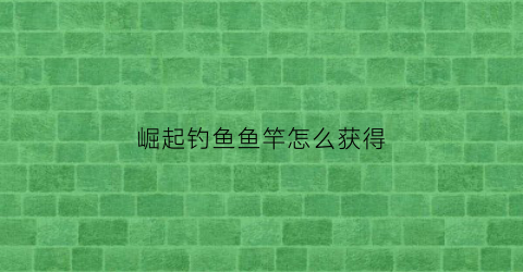崛起钓鱼鱼竿怎么获得(崛起主线攻略)