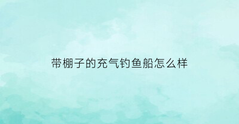 带棚子的充气钓鱼船怎么样(充气船在河里钓鱼怎么固定)