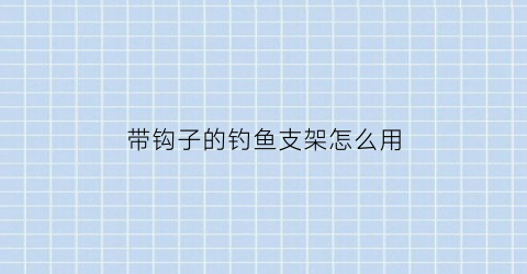 带钩子的钓鱼支架怎么用(带钩子的钓鱼支架怎么用的)