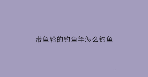 “带鱼轮的钓鱼竿怎么钓鱼(带轮鱼竿怎么用)