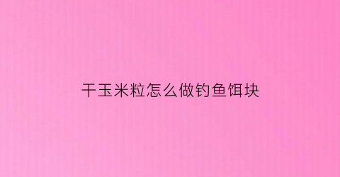 “干玉米粒怎么做钓鱼饵块(干玉米饵料泡制方法)