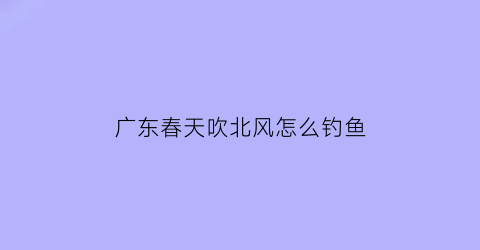 “广东春天吹北风怎么钓鱼(春季刮北风能钓鱼吗)