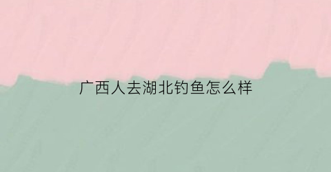 广西人去湖北钓鱼怎么样(广西野钓的地方多吗)