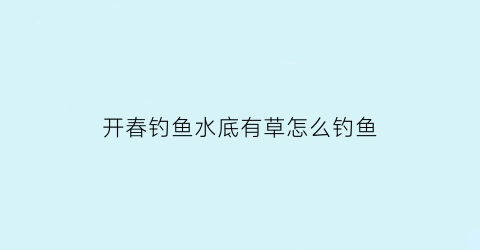 “开春钓鱼水底有草怎么钓鱼(春天钓鱼水底有水草)