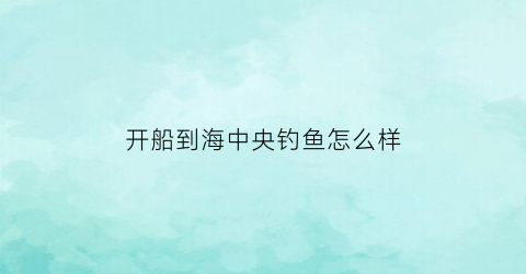 “开船到海中央钓鱼怎么样(开船海钓要什么手续)