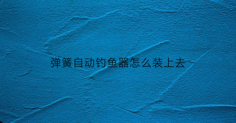 “弹簧自动钓鱼器怎么装上去(弹簧自动钓鱼器怎么装上去视频)
