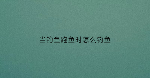 当钓鱼跑鱼时怎么钓鱼(钓鱼跑鱼是怎么回事)