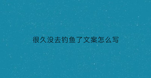 很久没去钓鱼了文案怎么写(想去钓鱼却没时间的诗)