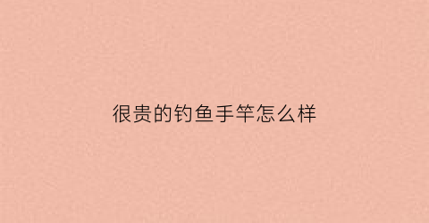 很贵的钓鱼手竿怎么样(最贵的手竿是什么牌子)