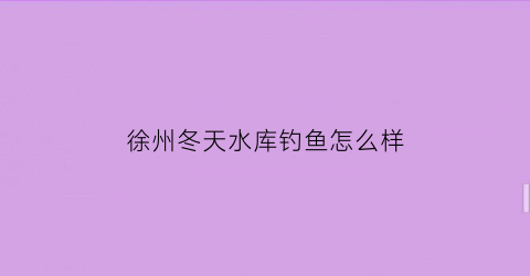 “徐州冬天水库钓鱼怎么样(徐州冬天哪里可以游泳)