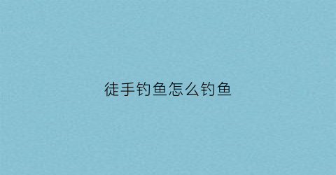 徒手钓鱼怎么钓鱼(徒手钓鱼表现了哪些主题思想)