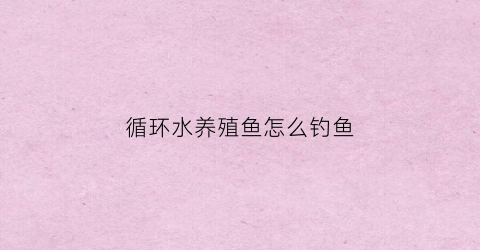 循环水养殖鱼怎么钓鱼(循环水养殖鱼类)