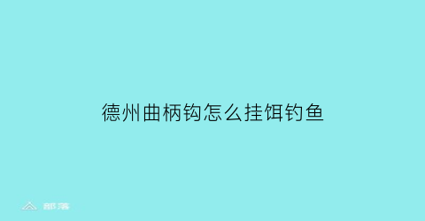 “德州曲柄钩怎么挂饵钓鱼(德州曲柄钩的绑法图解)