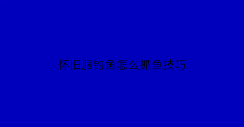 怀旧服钓鱼怎么抓鱼技巧(怀旧服钓鱼技巧大全)