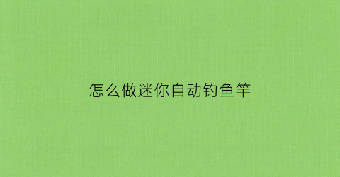 怎么做迷你自动钓鱼竿(自动鱼杆制作)