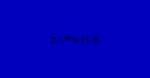 怎么养蛆虫钓鱼(蛆虫养鱼视频)