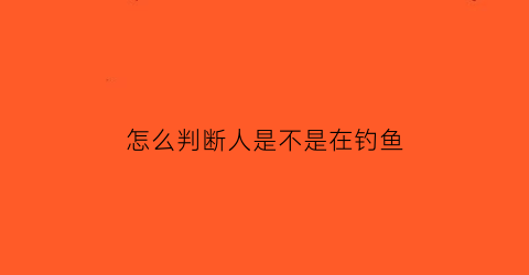 “怎么判断人是不是在钓鱼(钓鱼怎么判断有没有鱼)