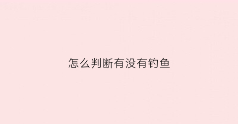 怎么判断有没有钓鱼(怎么看有没有钓到鱼)