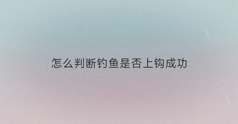 “怎么判断钓鱼是否上钩成功(钓鱼时如何判断鱼上钩)